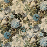 Floral Pompadour Velvet Sage by Mulberry Designer Fabric