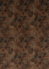 Bohemian Velvet Teal/Spice by Mulberry Designer Fabric BOHEMIAN TRAVELS VISCOSE - 60%;COTTON - 30%;POLYESTER - 10% Italy HEAVY Horizontal: 13.79 and Vertical: 24.822 55.16 - Swanky Fabrics -