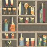 Cocktails Multi by Cole & Son Designer Wallcovering COLE & SON FORNASETTI SENZA TEMPO PAPER - 100% United Kingdom Horizontal: 27 and Vertical: 27 27 - Swanky Fabrics -