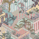 Miami Pastel by Cole & Son Designer Wallcovering COLE & SON ICONS PAPER - 100% United Kingdom - Horizontal: - and Vertical: 35.4 27 - Swanky Fabrics -