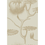 Lily Linen/Gold by Cole & Son Designer Wallcovering CONTEMPORARY RESTYLED PAPER - 100% United Kingdom Horizontal: 20.5 and Vertical: 30 20.5 - Swanky Fabrics -