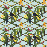 Tucan Original by Gaston Y Daniela Designer Fabric GASTON LIBRERIA COTTON - 100% Italy HEAVY Horizontal: 25.61 and Vertical: 25.21 52 - Swanky Fabrics -