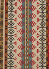 Saddle Blanket Indigo/Red by Mulberry Designer Fabric