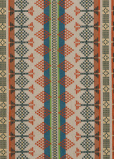 Saddle Blanket Teal by Mulberry Designer Fabric BOHEMIAN TRAVELS LINEN - 75%;POLYESTER - 25% India - Horizontal: 24.428 and Vertical: 7.88 48.856 - Swanky Fabrics -