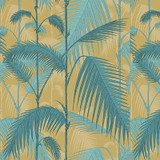 Palm Jungle Orchre & Petrol by Cole & Son Designer Fabric