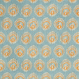 Monaco Print Aqua/Melon by Lee Jofa Designer Fabric SUZANNE KASLER THE RIVIERA COLLECTION COTTON - 100% Italy MEDIUM Horizontal: 27 and Vertical: 19 55 - Swanky Fabrics -