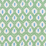 Indio Ikat Green 178070 by Schumacher Designer Fabric FREE SPIRIT See Sample INDIA - </p><p>Repeat: Horizontal: 4 1/4" (11CM) and Vertical: 7 1/4" (18CM) 59" (150CM) - Swanky Fabrics -