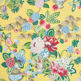 Bouquet Chinois Yellow 177290 by Schumacher Designer Fabric ORIENT EXPRESS See Sample THAILAND - </p><p>Repeat: Horizontal: 26 1/2" (67CM) and Vertical: 30" (76CM) 54" (137CM) - Swanky Fabrics -