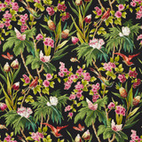 Seychelles Noir 175700 by Schumacher Designer Fabric TROPICANA See Sample FRANCE - </p><p>Repeat: Horizontal: 27" (69CM) and Vertical: 52 1/2" (133CM) 54" WIDE (137CM) - Swanky Fabrics -