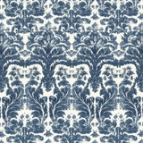 Aurora Damask Indigo 175342 by Schumacher Designer Fabric AU NATUREL 2 See Sample ITALY MEDIUM DUTY </p><p>Repeat: Horizontal: 17 3/4" (45CM) and Vertical: 45 3/4" (116CM) 54" WIDE (137CM) - Swanky Fabrics -