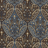 Maharajah Crewel Embroidery Indigo 64812 by Schumacher Designer Fabric CLASSIC WOVENS See Sample INDIA MEDIUM DUTY </p><p>Repeat: Horizontal: 24 1/2" (62CM) and Vertical: 32 1/4" (82CM) 50" WIDE (127CM) - Swanky Fabrics -
