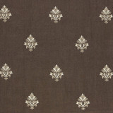 Lorenzo Embroidery Coffee Bean 64722 by Schumacher Designer Fabric CHROMA See Sample INDIA LIGHT DUTY </p><p>Repeat: Horizontal: 5 1/8" (13CM) and Vertical: 11 1/2" (29CM) 51 3/8" WIDE (130CM) - Swanky Fabrics -