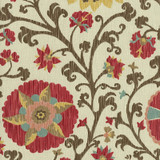 Fergana Embroidery Print Teak 1327000 by Schumacher Designer Fabric AVERY HILL See Sample UNITED STATES OF AMERICA NOT APPLICABLE </p><p>Repeat: Horizontal: 27" (69CM) and Vertical: 36" (91CM) 54" WIDE (137CM) - Swanky Fabrics -