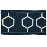 Emily 4 Indigo by Stout Designer Trim DISTINCTION TAPES 99%SVI 1%POL CHINA </p><p>Repeat: 4 3 in - Swanky Fabrics -