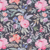 Four Gables Black by Carole Designer Fabric Geranium 92% Polyester, 8% Linen China Passes 50,000 Double Rubs Wyzenbeek Horizontal: 135 and Vertical: 1325 56 - Swanky Fabrics -