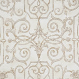 Tovey Ivory by RM CoCo Designer Fabric Brass Band 100% Cotton See Sample 0 Horizontal: 27 and Vertical: 27 54 - Swanky Fabrics -