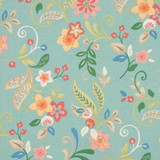 Belgrade Aqua by RM CoCo Designer Fabric International 100% Cotton See Sample 0 Horizontal: 27 and Vertical: 27 54 - Swanky Fabrics -
