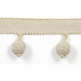 Le Lin Beaded Fringe Quartz by Europatex Designer Fabric Le Lin Collection 63% Linen / 37% Rayon China See Sample Horizontal: N/A and Vertical: N/A 1.46 inches  - Swanky Fabrics -