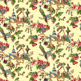 7224-3 Oriental Sage by Bassett Mcnab Designer Fabric BASSETT MCNAB PRINTS 65%LIN 26%COT 9%NYL ENGLAND Horizontal: 54 and Vertical: 25.25 54 in - Swanky Fabrics -