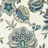 Samantha 2 Harbor by Stout Designer Fabric COMFORTABLE LIVING BREEZE/INDIGO 100%COT SPAIN CATB 117-2013 WYZENBEEK 30 000 DOUBLE RUB WEAR TEST (HEAVY DUTY) Horizontal: 27 and Vertical: 13.5 54 in - Swanky Fabrics -