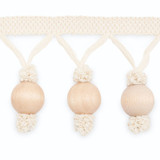 Michael Molded Fringe Natural MF4004-1 by Schumacher Designer Trim SCHUMACHER TRIM PROGRAM COTTON 60% WOOD 40% UNITED STATES OF AMERICA </p><p>Repeat: Horizontal: and Vertical: 3.125 - Swanky Fabrics -