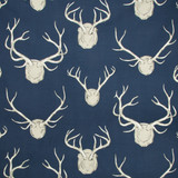 Antlers Navy by Lee Jofa Designer Fabric LODGE II PRINTS LINEN - 55%;COTTON - 45% Thailand MEDIUM Horizontal: 54 and Vertical: 31.5 54 - Swanky Fabrics -