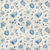 Hollin Print Indigo by Lee Jofa Designer Fabric MANOR HOUSE COTTON - 100% Thailand MEDIUM Horizontal: 26.25 and Vertical: 28.82 52.5 - Swanky Fabrics -