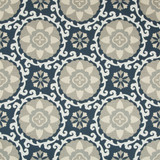 Exotic Suzani Indigo by Kravet Design Designer Fabric OCEANIA INDOOR OUTDOOR SOLUTION DYED ACRYLIC - 100% United States MEDIUM Horizontal: 15 and Vertical: 14 54 - Swanky Fabrics -