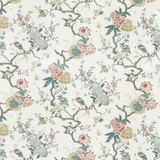 Oriental Bird Signature Teal by G P & J Baker Designer Fabric SIGNATURE PRINTS VISCOSE - 85%;LINEN - 15% United Kingdom HEAVY Horizontal: 18.124 and Vertical: 31.126 53.978 - Swanky Fabrics -