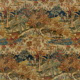 Ramayana Velvet Indigo/Red by G P & J Baker Designer Fabric COROMANDEL COTTON - 56%;LINEN - 44% United Kingdom Horizontal: 52.402 and Vertical: 48.068 52.402 - Swanky Fabrics -