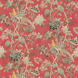 Hydrangea Bird (Archive) Old Rose by G P & J Baker Designer Fabric CHIFU LINEN - 100% Thailand MEDIUM Horizontal: 52.796 and Vertical: 41.764 52.796 - Swanky Fabrics -