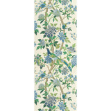 Hydrangea Bird Emerald/Blue by G P & J Baker Designer Wallcovering SIGNATURE II WALLPAPERS NON WOVEN - 100% United Kingdom Horizontal: 27.58 and Vertical: 44.522 27.58 - Swanky Fabrics -