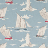 Skipper Marine by Clarke And Clarke Designer Fabric CLARKE & CLARKE MARITIME PRINTS COTTON - 100% United Kingdom MEDIUM Horizontal: 27 and Vertical: 12.5 54 - Swanky Fabrics -