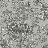 Woodsford Charcoal by Clarke And Clarke Designer Fabric CLARKE & CLARKE HERITAGE COTTON - 45%;VISCOSE - 44%;LINEN - 11% Turkey HEAVY Horizontal: 27.56 and Vertical: 24.92 54 - Swanky Fabrics -