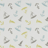 Ahoy Mineral by Clarke And Clarke Designer Fabric CLARKE & CLARKE LAND & SEA COTTON - 100% Turkey MEDIUM Horizontal: 6.77 and Vertical: 6.3 54 - Swanky Fabrics -