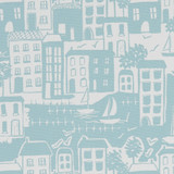 Waterside Duckegg by Clarke And Clarke Designer Fabric CLARKE & CLARKE LAND & SEA COTTON - 100% Turkey MEDIUM Horizontal: 26.97 and Vertical: 12.4 54 - Swanky Fabrics -