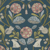 Forester Teal/Blush by Clarke And Clarke Designer Fabric CLARKE & CLARKE SHERWOOD COTTON - 100% Turkey MEDIUM Horizontal: and Vertical: 54 - Swanky Fabrics -
