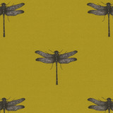 Azure Ochre by Clarke And Clarke Designer Fabric CLARKE & CLARKE EDEN COTTON - 90%;LINEN - 10% Spain MEDIUM Horizontal: 26.625 and Vertical: 12.25 54.375 - Swanky Fabrics -