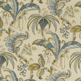 Ophelia Teal/Spice by Clarke And Clarke Designer Fabric CLARKE & CLARKE EDEN COTTON - 90%;LINEN - 10% Spain MEDIUM Horizontal: 26.625 and Vertical: 24.875 54.375 - Swanky Fabrics -