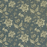 Palampore Denim by Clarke And Clarke Designer Fabric CLARKE & CLARKE EDEN COTTON - 90%;LINEN - 10% Spain MEDIUM Horizontal: 17.75 and Vertical: 16.625 54.375 - Swanky Fabrics -