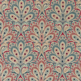 Persia Denim/Raspberry by Clarke And Clarke Designer Fabric CLARKE & CLARKE EDEN COTTON - 90%;LINEN - 10% Spain MEDIUM Horizontal: 13.375 and Vertical: 13.5 54.375 - Swanky Fabrics -