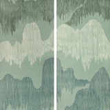 Cascadia Paper Teal by Groundworks Designer Wallcovering KELLY WEARSTLER WALLPAPERS IV JUTE - 90%;COTTON - 10% Italy Horizontal: 68.5 and Vertical: 90.55 68.5 - Swanky Fabrics -