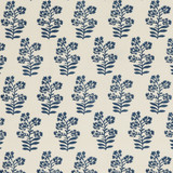 Wild Flower Indigo by Baker Lifestyle Designer Fabric BLOCK PARTY LINEN - 56%;COTTON - 44% India Horizontal: 5.91 and Vertical: 13.396 53.978 - Swanky Fabrics -