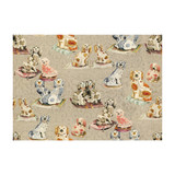 Spaniel Montage by Kravet Couture Designer Fabric LINEN - 100% Austria MEDIUM Horizontal: and Vertical: 38 60 - Swanky Fabrics -