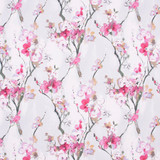 Another Time Wisteria by Carole Designer Fabric Azalea 100% Cotton S Korea Passes 15,000 Double Rubs Wyzenbeek Horizontal: 27 1/4" and Vertical: 26" V 54" - Swanky Fabrics -