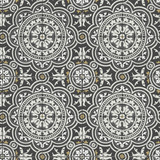 Piccadilly Grey & Metallic Gold On Black by Cole & Son Designer Wallcovering COLE & SON SEVILLE NON WOVEN - 100% United Kingdom Horizontal: 20.8 and Vertical: 20.8 20.8 - Swanky Fabrics -