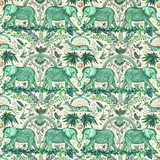 Zambezi Linen Green by Clarke And Clarke Designer Fabric WILDERIE BY EMMA J SHIPLEY FOR C&C COTTON - 60%;LINEN - 40% Spain HEAVY Horizontal: 27 and Vertical: 21.62 54 - Swanky Fabrics -