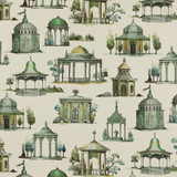 Follies Emerald by Mulberry Designer Fabric MULBERRY LONG WEEKEND LINEN - 100% Austria Horizontal: 57.918 and Vertical: 35.46 57.918 - Swanky Fabrics -