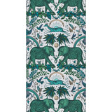 Zambezi Green by Clarke And Clarke Designer Wallcovering WILDERIE BY EMMA J SHIPLEY FOR C&C PAPER - 100% United Kingdom Horizontal: and Vertical: 18 20.5 - Swanky Fabrics -