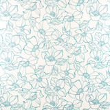 Flower Stencil Aqua by Carole Designer Fabric Muse 100% Cotton Spain 50,000 Wyzenbeek Double Rubs 27" V, 13 1/2" H 54" - Swanky Fabrics - Flower Stencil Aqua by Carole Designer Fabric Muse 100% Cotton Spain 50,000 Wyzenbeek Double Rubs 27" V, 13 1/2" H 54" - Swanky Fabrics -